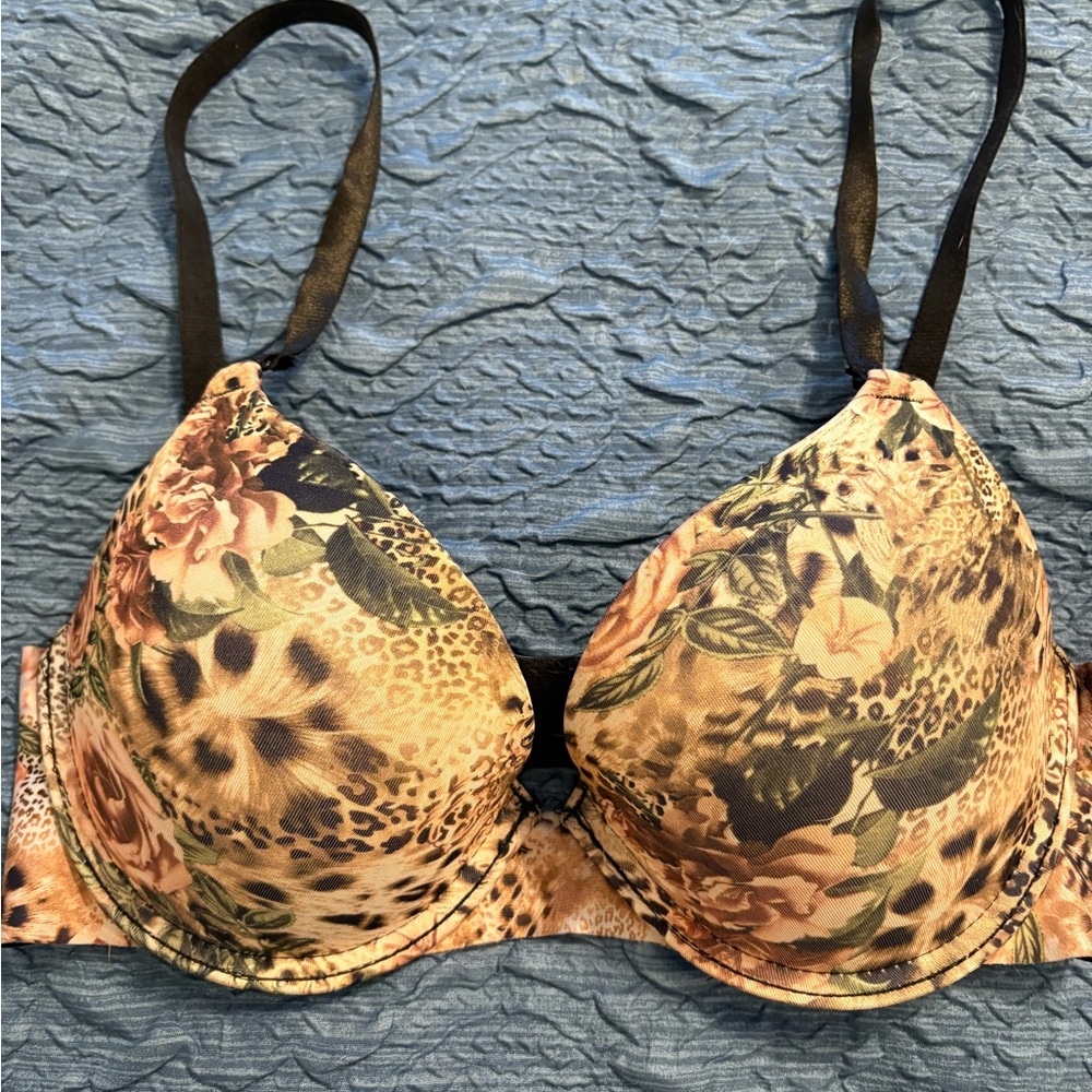 YMI Floral and Leopard Print Bra